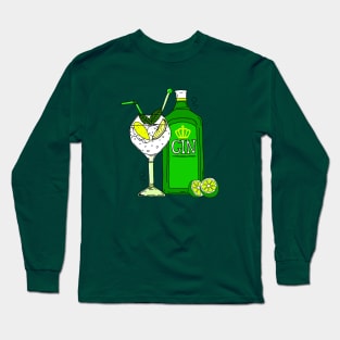 Gin and Tonic Gin o'Clock Cocktail Glass Long Sleeve T-Shirt